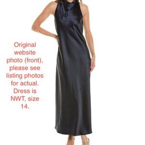 Anne Klein Women's Cowl Neck Satin Midi Dress - Blue